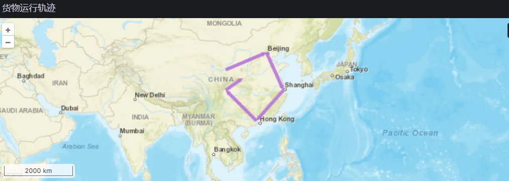 Gradata原页货物轨迹图控件效果